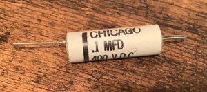 ビンテージ Chicago .1 400v コンデンサ (シングル/.1シングル)(在庫1)