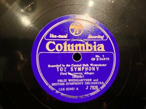 【SP盤 SPレコード】No.1 OF PARTS Recorded in the Central Hall, Westminster TOY SYMPHONY