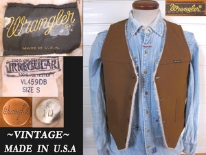 デッド 70s ビンテージ wrangler ラングラー USAアメリカ製 canvas ガーメンツ LEVIS マッコイズ warehouse ベスト VINTAGE ランチ model