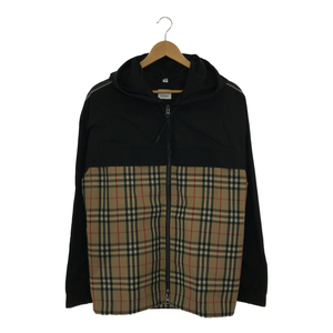 質屋 バーバリー Burberry ジャケット チェック柄 XS サイズ 8024031 フード メンズ パーカー ブラック 21s1056-1 みいち質店