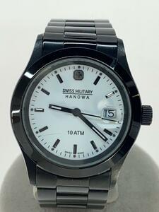 SWISS MILITARY WATCH◆クォーツ腕時計/アナログ/WHT/BLK