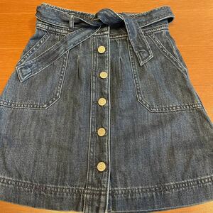 ★新品★GAP スカート 130 定価4,990円 デニム 兼 キッズ 兼 120 ウエスト調整可 リボン付