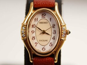 【SEIKO】セイコー「エクセリーヌ」1F21-5F50 クォーツ レディース 腕時計【中古品】