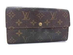 1円 LOUIS VUITTON ルイヴィトン M61725 モノグラム ポシェット ポルトモネクレディ 長財布 ウォレット レディース ブラウン系 FE7355