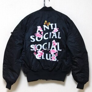 ALPHA INDUSTRIES×ANTI SOCIAL SOCIAL CLUB/ASSC 限定 コラボ MA-1 フライトジャケット/オンライン公式限定品【未使用★ブラック★Lsize】