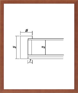 デッサン用 額縁 木製 UVカットアクリル付 7916 八ッ切 ブラウン