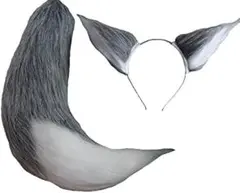 ⭐️コスプレ 耳+尻尾 セット  狐耳 お尾 偽耳 偽しっぽ 尻尾