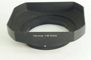 358『並品』ASAHI PENTAX TAKUMAR 24mm F3.5 （フィルター径58mm 鏡筒先端径60mm）アサヒ ペンタックス 金属製角型 レンズフード