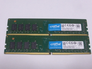 メモリ デスクトップパソコン用 Crucial DDR4-2666 PC4-21300 16GBx2枚 合計32GB 起動確認済みです②