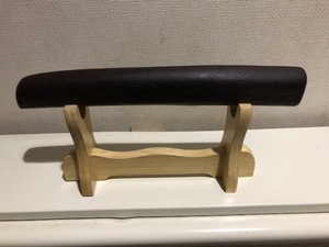 鉄刀木　懐剣(太)　守り刀　全長約27cm　重量約204ｇ　杢目磨き出し　無着色　無塗装　蜜蝋仕上げ　