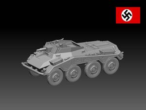 HINODE 1/144 レジンキット　未塗装　WW2　ドイツ軍　Sd.Kfz. 234/3 重装甲偵察車 (7.5 cm)　ワールドタンクミュージアム　241019