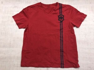 ビクトリノックス VICTORINOX ラグジュアリー スポーツ アウトドア 古着 Vネック 半袖Tシャツ カットソー メンズ 大きいサイズ XL 赤