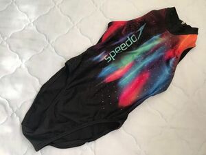 Speedo 競泳水着 レディース Lサイズ相応？ バックジッパー ファスナー スピード SPEEDO グラデーション ブラック 黒 海外製