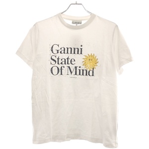 GANNI ガニー Sunny Basic Cotton Jersey Tee プリントTシャツ ホワイト S ITZCM7SZWPW0