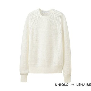 ユニクロU ルメール スーピマコットンメッシュセーター 長袖 オフホワイト サイズM 未使用品 UNIQLO LEMAIRE