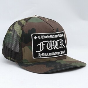 CHROME HEARTS トラッカーキャップ FUCK カモフラ クロムハーツ TRUCKER CAP カモフラージュ 迷彩 カーキ 帽子 ベースボール