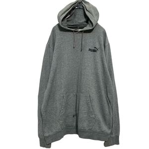 PUMA ロゴスウェット パーカー L グレー プーマ 裏起毛 プルオーバー 古着卸 アメリカ仕入 a609-5467