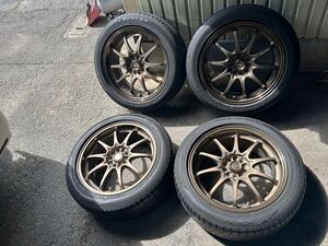 【軽量ホイール】RAYS VOLKRACING CE28N 鍛造　　MONO BLOCK 17×7.5J 5穴　100 +50 ダンロップ　ラジアル　LEMANS V 215/50R17 【即決】