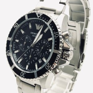 6690♭EMPORIO ARMANI エンポリオアルマーニ 腕時計 AR11360 WORLD EXPLORER 10気圧防水 メンズ シルバー【1129】