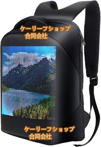 新品 LEDスクリーンバックパック,ショルダーバックパックフルカラースクリーントラベルラップトップバックパック防水ショルダーバッグ