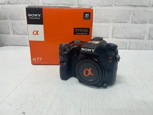 ※60471 SONY α77 SLT-A77V ボディ デジタル一眼 カメラ 通電確認済み バッテリー2個 元箱付き 個人保管品 USED