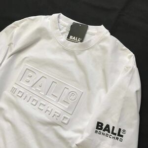新品【メンズL】白 ボール BALL 新品 サイズ54130 メンズ イタリア発人気ブランド エンボス加工 半袖 Tシャツ