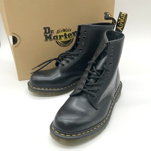 Dr.Martens 8ホールブーツ 1460 箱付き レースアップ イエローステッチ 定番 メンズ UK9 28cm ブラック ドクターマーチン 靴 B11577◆