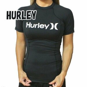 新品未使用　Sサイズ　HURLEY/ハーレー レディース 半袖ラッシュガード ONE&ONLY S/S RASHGUARD BLACK/WHITE LADYS WOMEN サーフィン