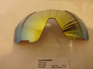 ★ オークリー Jawbreaker ジョウブレーカー用 カスタム偏光 レンズ 24K GOLD Polarized POLARIZED ジョーブレーカー　JAW BREAKER