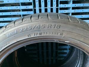 バリ山 ブリヂストン Playz PX 225/45R18 製造年数18年 残溝約6.1 6.5㎜ 2本セット MADE IN JAPAN　　　　　　　　　　　　　　　