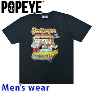 ポパイ 半袖 Tシャツ メンズ オリーブ POPEYE アニメ グッズ SPPY-42210B Mサイズ BK(ブラック)