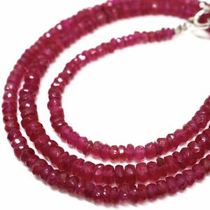 《K14WG 天然ルビーネックレス》J 約9.9g 約42cm ruby necklace ジュエリー jewelry DB0/EB0