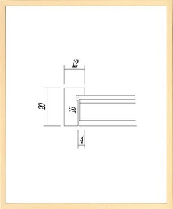 デッサン用額縁 木製フレーム UVカットアクリル付 9102 半切サイズ 乳白