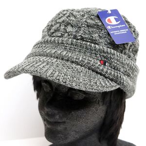 ★チャンピオン CHAMPION 新品 メンズ 防寒 保温 暖かい 裏ボア ニット キャップ キャスケット 帽子 CAP 灰[4980031-GY-58] 七★QWER★