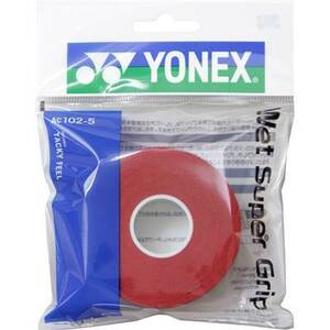 yonex ウェット スーパーグリップ 赤5本 ヨネックス