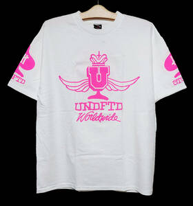 超激レア希少！新品タグ付き！STUSSY ステューシー×UNDEFEATED コラボレーション限定WネームTシャツ L ホワイト/デッドストック入手困難