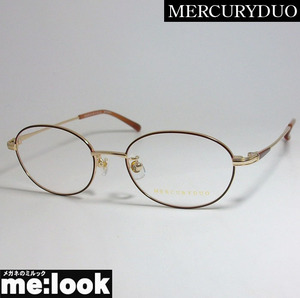 MERCURYDUO マーキュリーデュオ　レディース クラシック 眼鏡 メガネ フレーム MDF6048-3 サイズ50 度付可 ブラウン　ゴールド