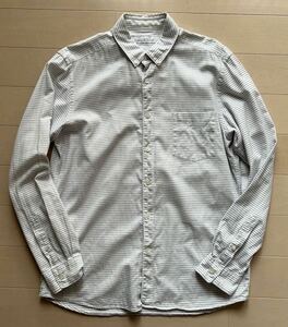 UNITED ARROWS／green label relaxing／長袖ボタンダウンシャツ／コットン100%／横ストライプ／L