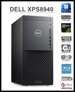 ★DELL XPS8940/i7-10700 8コア/RAM 32GB/GTX1660Ti 6GB/新品NVMe M.2 SSD 2TB+新品HDD 4TB/Wi-Fi6/Blu-ray/USB3.2/Office2021/Win11Pro★