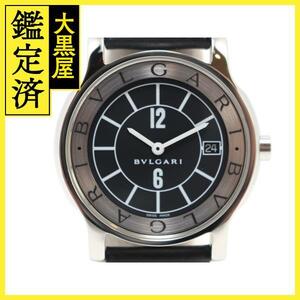 BVLGARI ブルガリ ソロテンポ ST35S ブラック文字盤 SS/カーフレザー メンズ クオーツ （2143200532785）M【200】