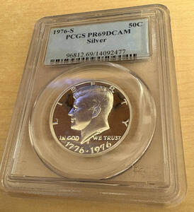 アメリカ 1976年 ケネディ 50C銀貨 PCGS 1976-S PR69DCAM Silver