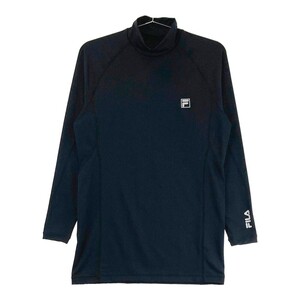 FILA GOLF フィラゴルフ ハイネック 長袖 インナーTシャツ ブラック系 LL [240101161882] ゴルフウェア メンズ