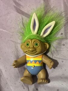 Vintage Easter Troll Doll with Light-up Green Eyes & Movable Arms & Legs - WORKS 海外 即決