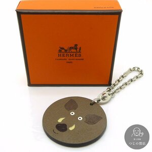 1円～ HERMES エルメス アニマル チャーム イノシシ 2007年限定 キーホルダー バックチャーム 箱 ◆送料600円～◆～6/15(土)終了 質屋-9801