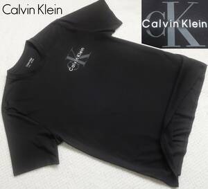 新品★カルバンクライン★ブラック Tシャツ★胸ロゴ★ホワイト グレー ロゴ★半袖 カットソー 黒 L★Calvin Klein CK★497