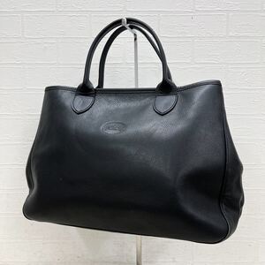 和503★ LONGCHAMP ロンシャン レザーバッグ ハンドバッグ ブラック レディース