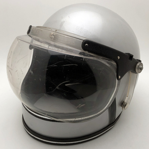 送料無料 可変式純正シールド付 NORCON SILVER METALLIC 57cm/銀シルバービンテージヘルメットオンロードフルフェイスハーレーチョッパー