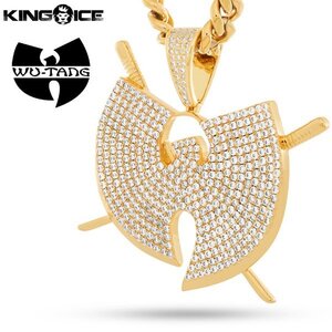 【ワンサイズ】King Ice × Wu-Tang Clan キングアイス ウータンクラン ロゴ ソードアイコン ネックレス ゴールド Lyrical Swords Necklace