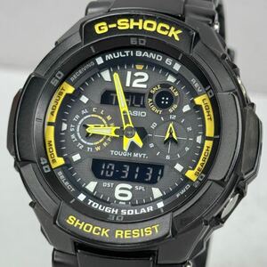 極美品 G-SHOCK GW-3500B-1AJF スカイコックピット タフソーラー 電波受信 電波ソーラー マルチバンド6 ブラック イエロー 反転液晶