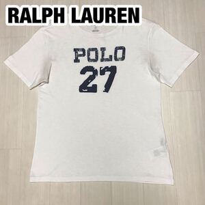 POLO RALPH LAUREN ポロ ラルフローレン 半袖Tシャツ L(14-16) 160/80 ホワイト ビッグロゴ プリントロゴ ワッペンロゴ ユース